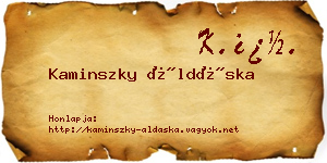 Kaminszky Áldáska névjegykártya